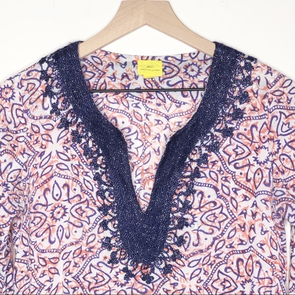 Roberta Roller Rabbit Embroidered Print Tunic Top XS - Picture 2 of 7